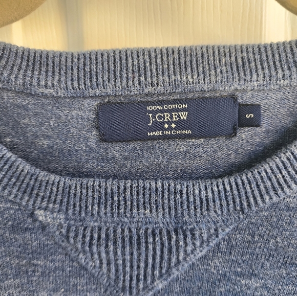 J. Crew Mens 100% Cotton Marled Blue sweater Size Small - Picture 3 of 9
